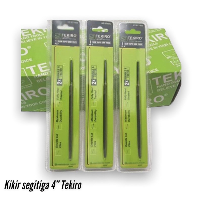 Kikir segitiga 4 inch TEKIRO slim taper saw files / pengasah gergaji kayu