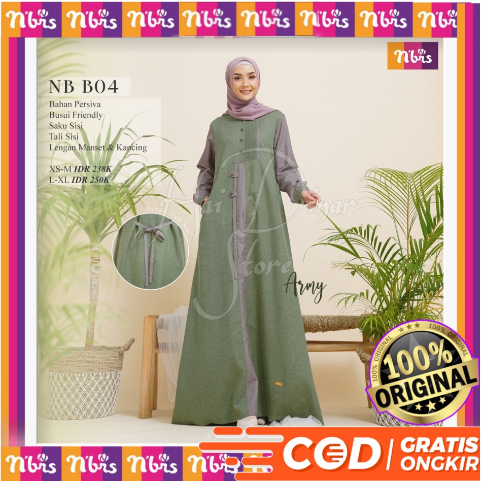 [Terbaru] Nibras Gamis Muslimah Nb B04 Ready