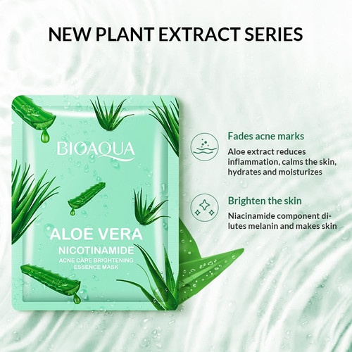 [1 PCS] Bioaqua Sheet Mask Brightening Hydrating Essence Masker Wajah dengan Kandungan Aloevera