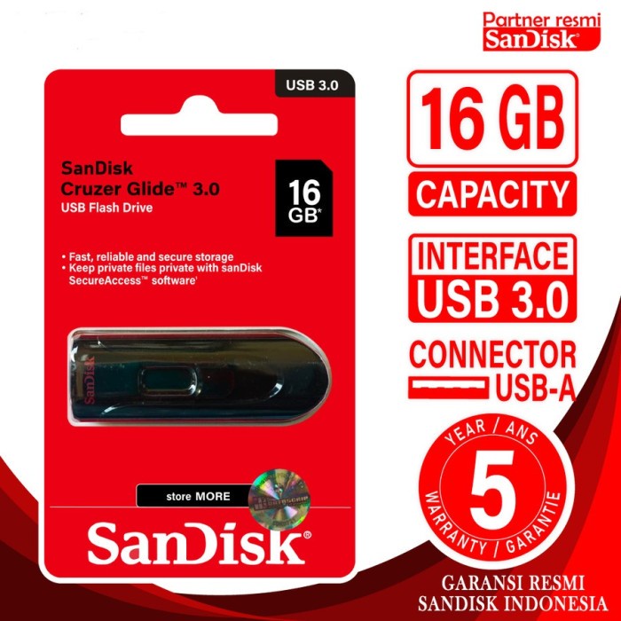 FLASHDISK SANDISK USB 3.0 CRUZER GLIDE CZ600 16 GB