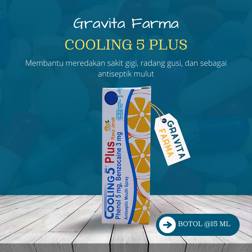 Cooling5 PLUS Antiseptic Mouthspray / cooling 5 untuk sakit gigi sariawan