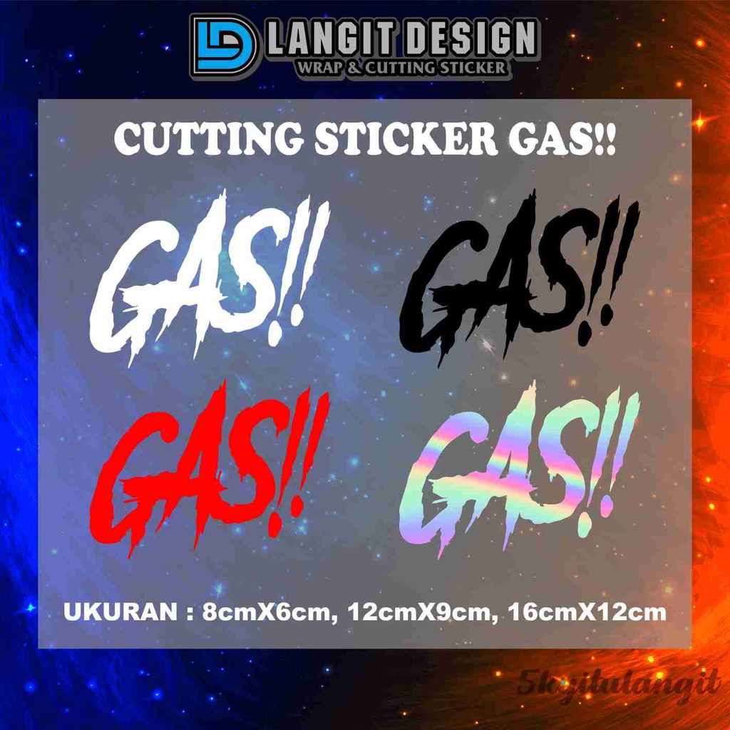 Stiker GAS. Stiker cutting GAS