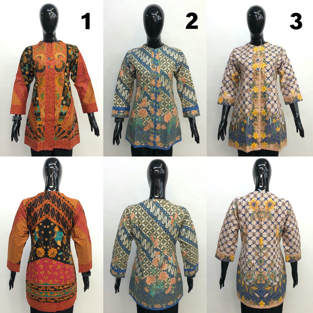 Exclusive Blouse Batik Kantor Wanita Lapis Furing Trikot Atasan Batik Usman Seragam Batik Grosir