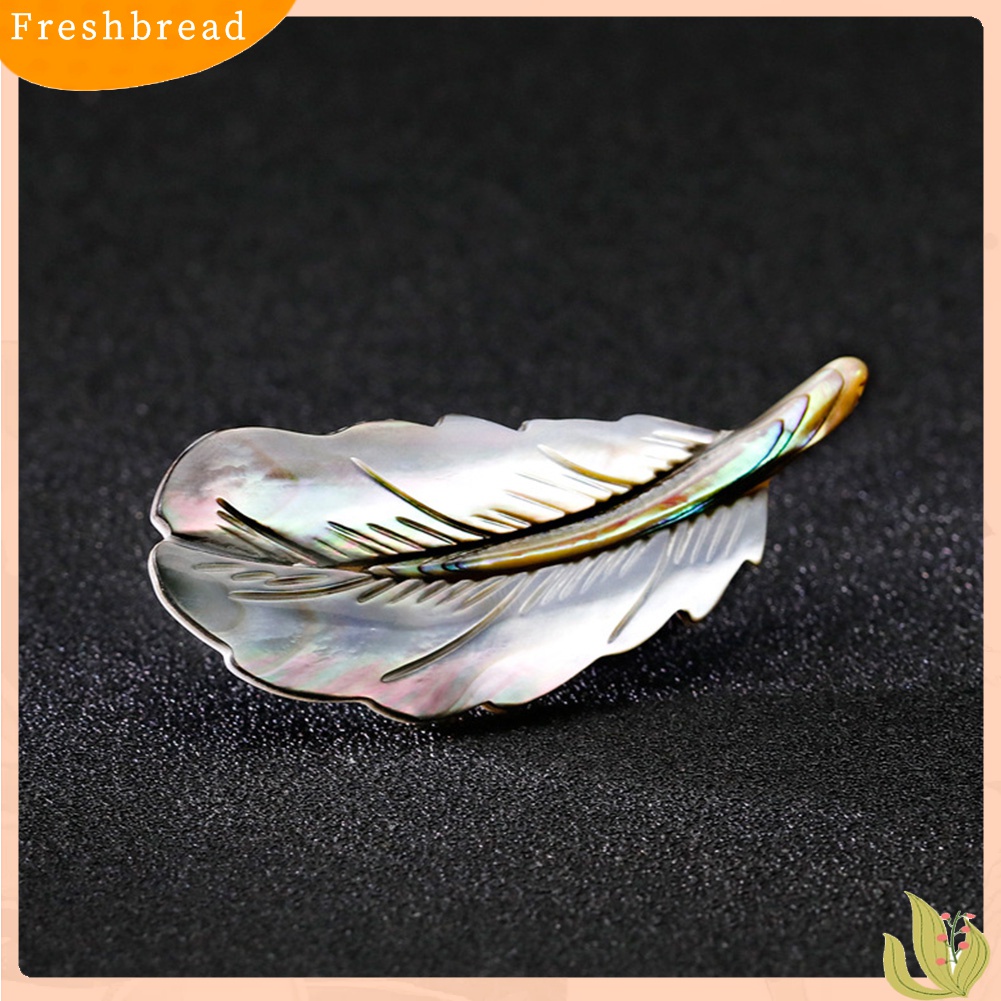 [ TERLARIS]Fashion Women Feather Shaped Brooch Pin Lapel Collar Scarf Badge Clothes Jewelry