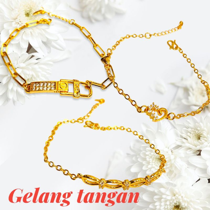 gelang tanagan wanita //gelang//perhiasan pengganti emas