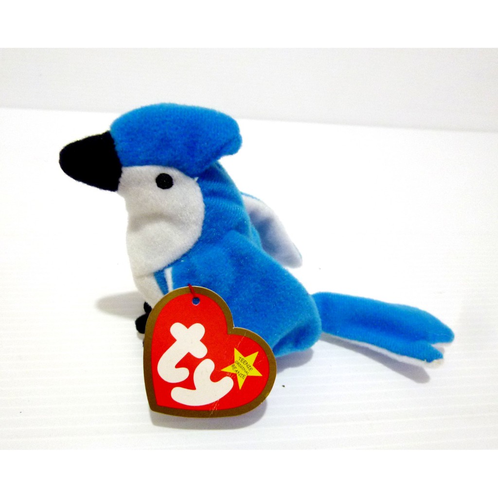 Boneka Burung Rocket The Blue Jay Original TY Teenie Beanie Babies