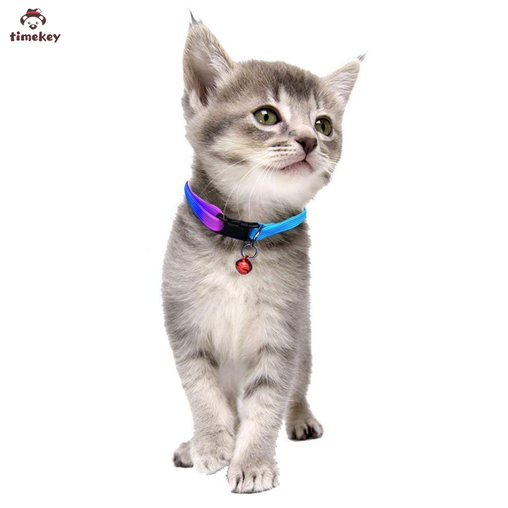 Tk Kalung Kucing Adjustable Warna Pelangi Dengan Lonceng