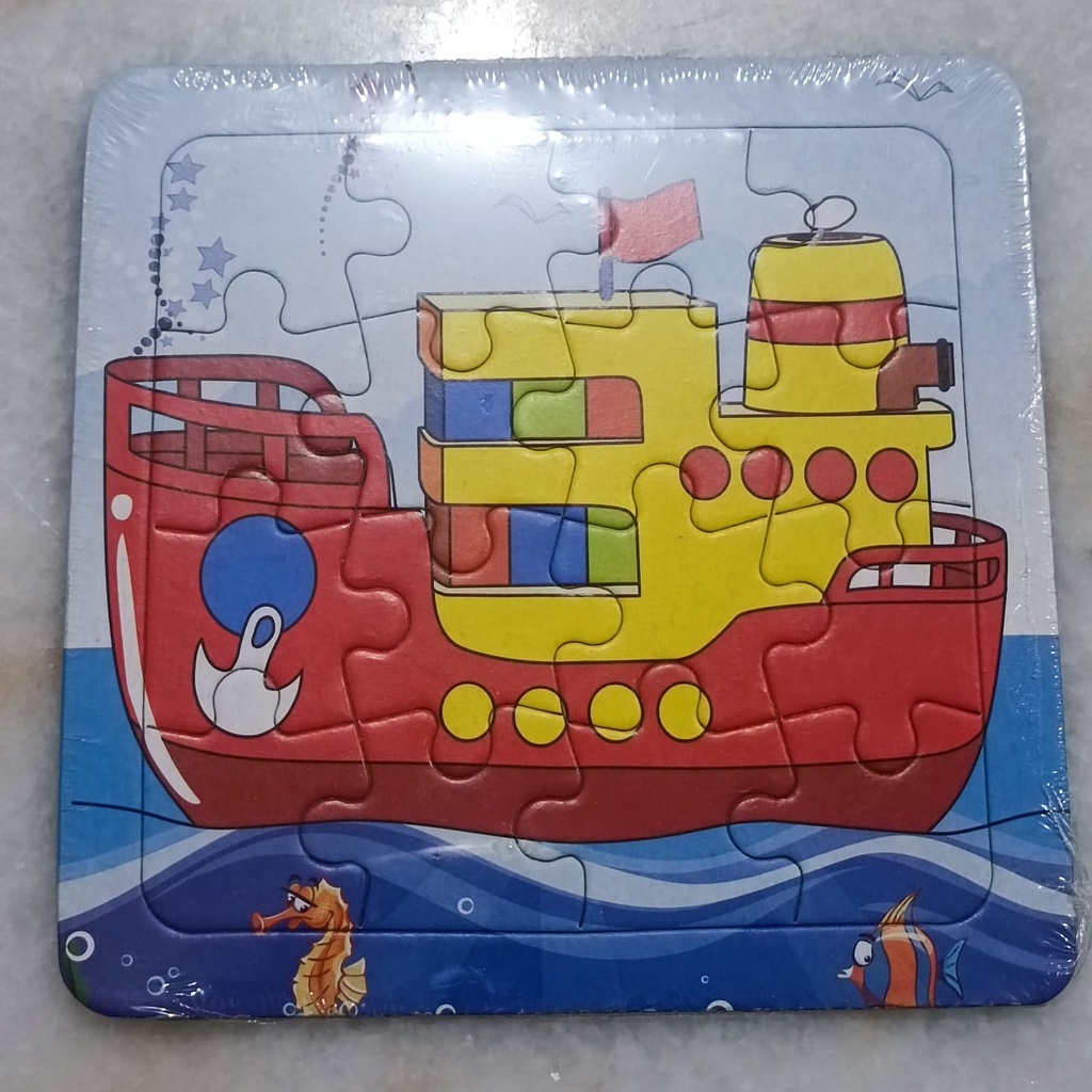 [ORGM] Mainan Edukasi  Anak Jigsaw Puzzle 4x4 16 Keping Motif Buah Princess Mobil