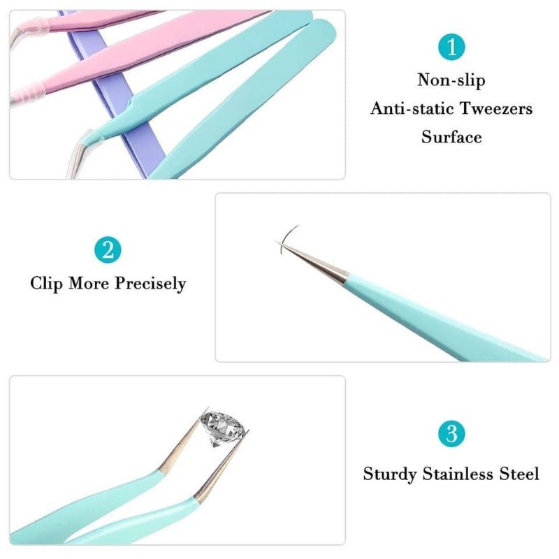 Tweezer Sticker pinset lurus pinset lekung pinset lancip pingset multifungsi pinset alis