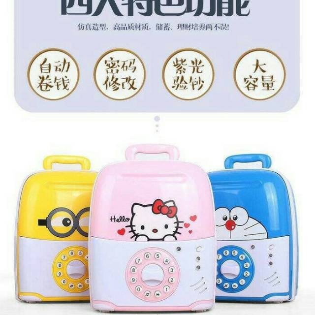 Celengan brankas karakter model koper