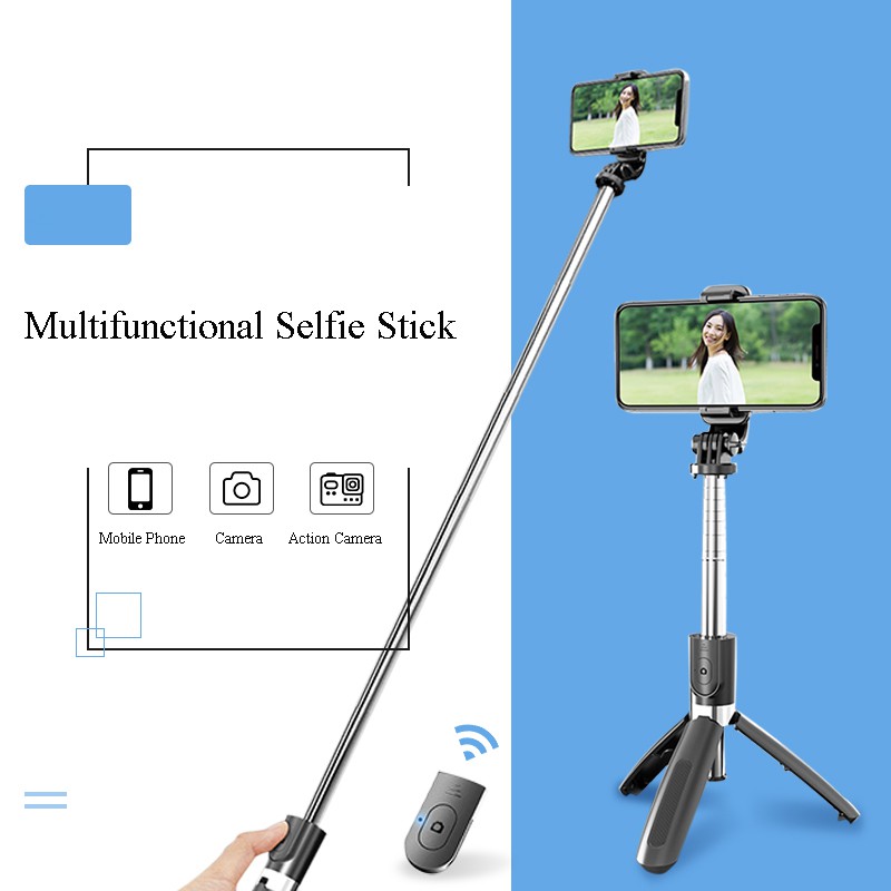 Tripod 3in1 Tongsis Bluetooth Selfie Stick Tripod Tomsis with Remote Shutter Bluetooth Selfie Stick