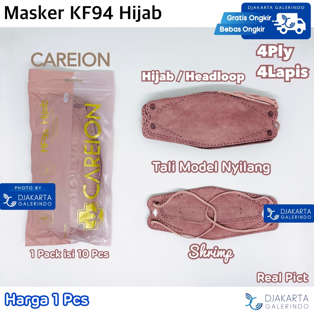 Masker KF94 Hijab / KF94 Headloop 4PLY Korea KPOP