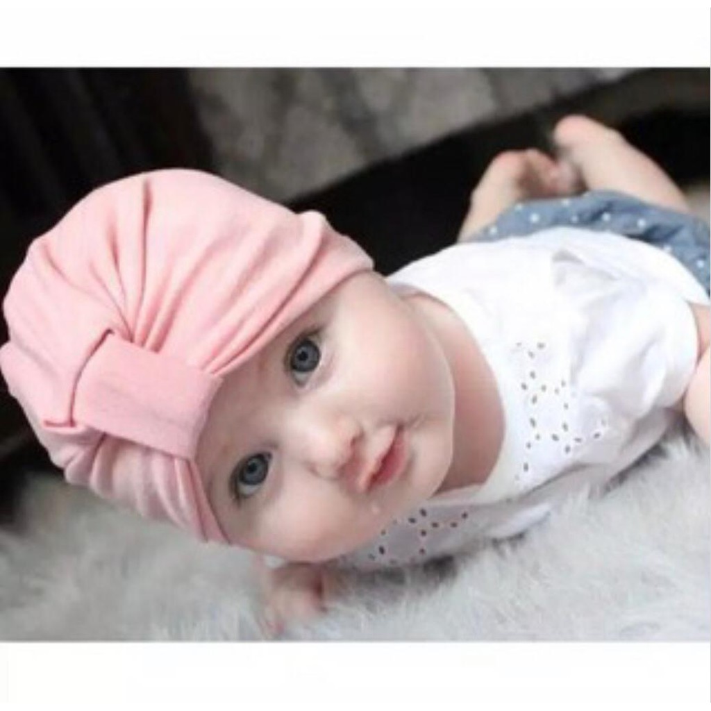 Topi anak baby turban polos