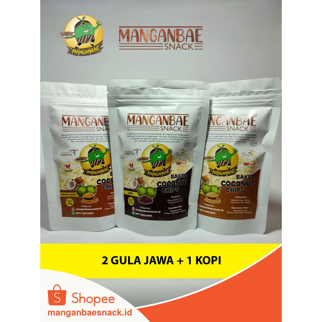 

2 GULA JAWA + 1 KOPI Keripik Kelapa Manganbae Snack