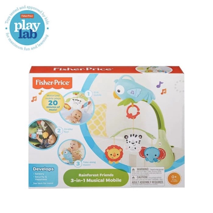 Fisher Price Rainforest Friends 3 In 1 Musical Mobile Original