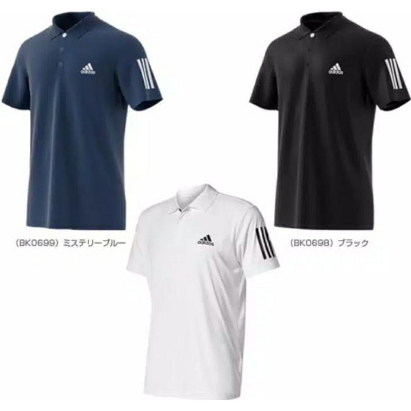 Kaos Polo Shirt/ baju Kerah Distro Casual Adidas + Strip Lengan polos custom indonesia pria wanita