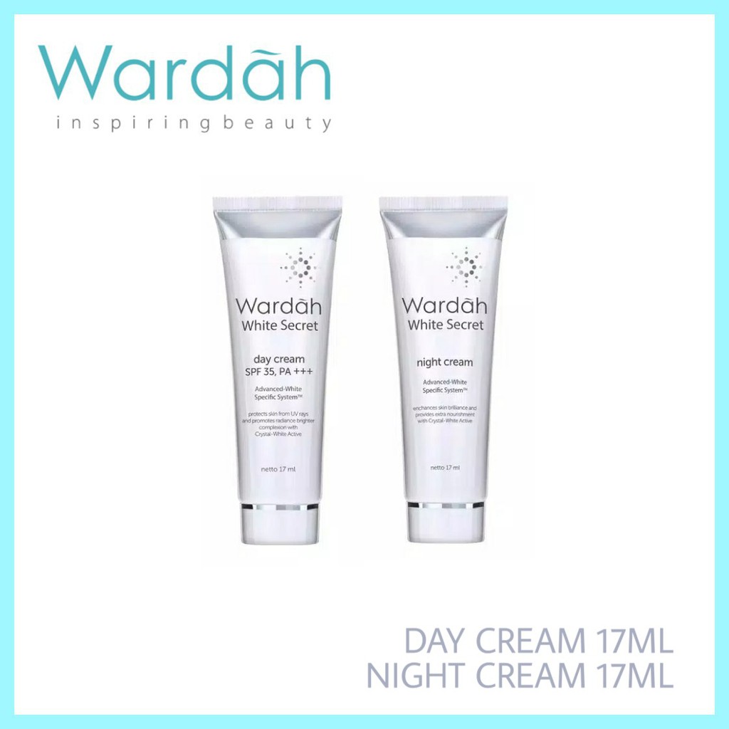 Wardah White Secret Cream Day Night Siang Malam Krem Krim 17ml