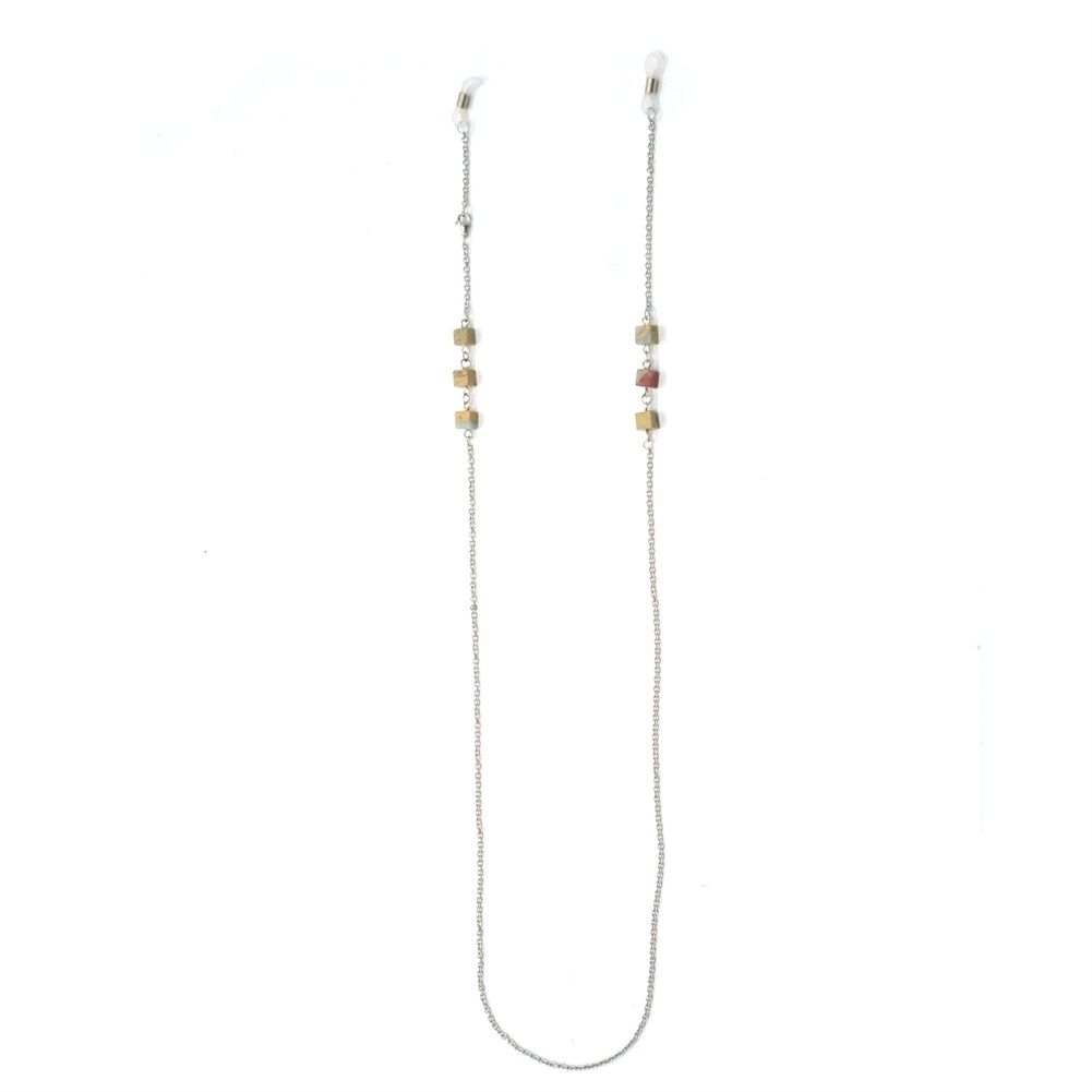 Mask Rope Glasses Chain Glasses Decorative Accessories Cube Multicolor Pendant Metal Glasses Chain Anti-slip Mask Extension Strap Glasses Lanyard Mask Chain -OW-