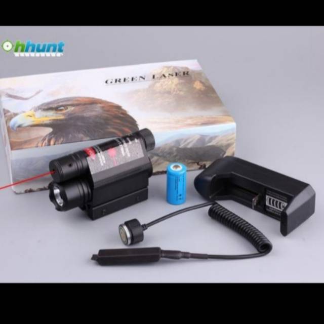 Red Laser Scope + Flashlight - Laser Scope Merah Senter