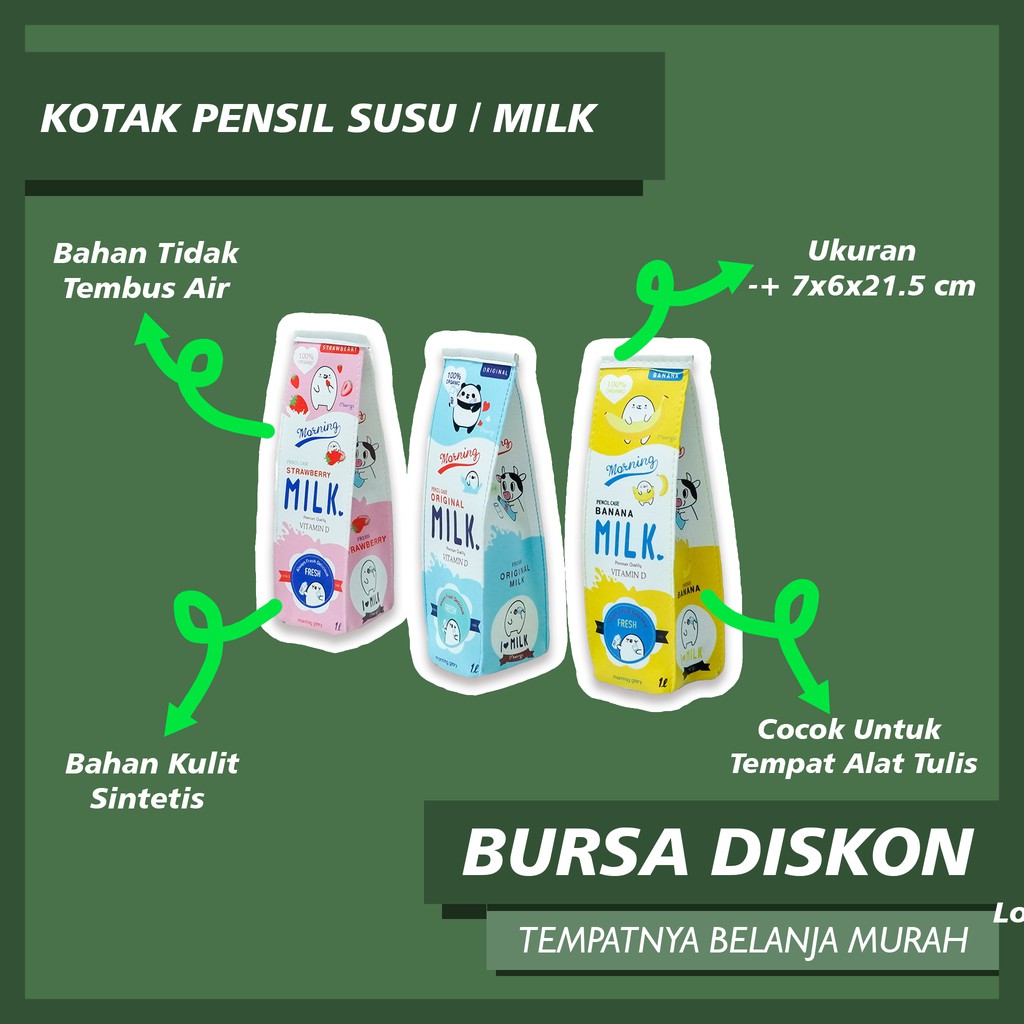 

Kotak Pensil Kotak Susu Milk Box Pencil Case Kostak Cepuk Wadah Pouch Alat Tulis