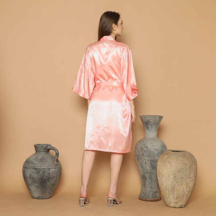 600624-Cynthia Kimono Set Satin Polos - Pink #98