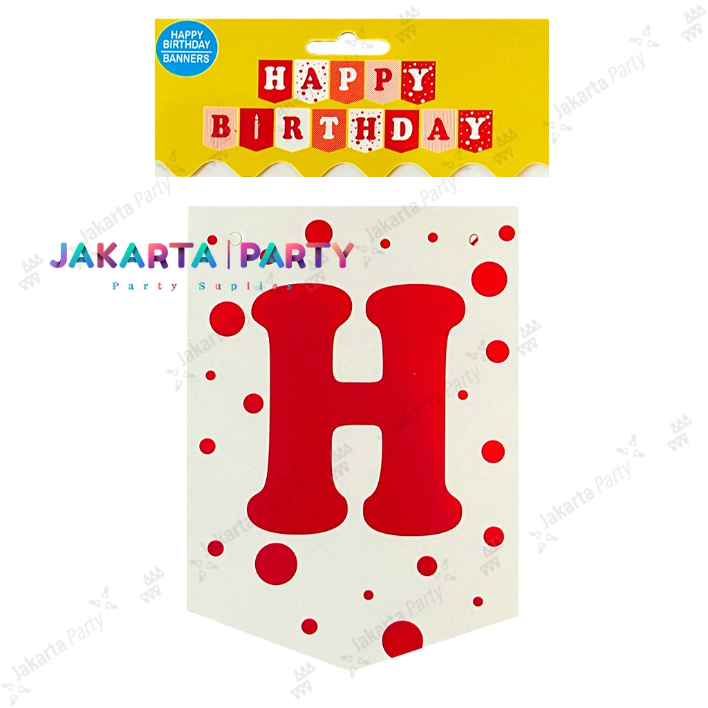 Banner HBD Merah Putih / Bunting Flag HBD Merah Putih