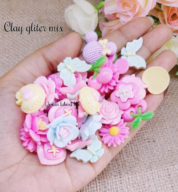 30pcs dan 12pcs clay glitter