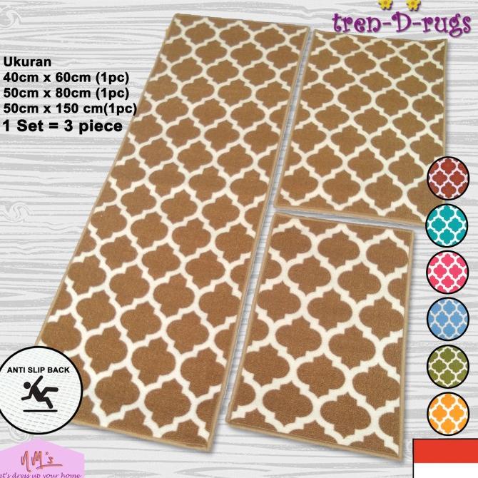 Tren-D-rugs Karpet Keset Dapur Panjang Kitchen Mat Black-NMs