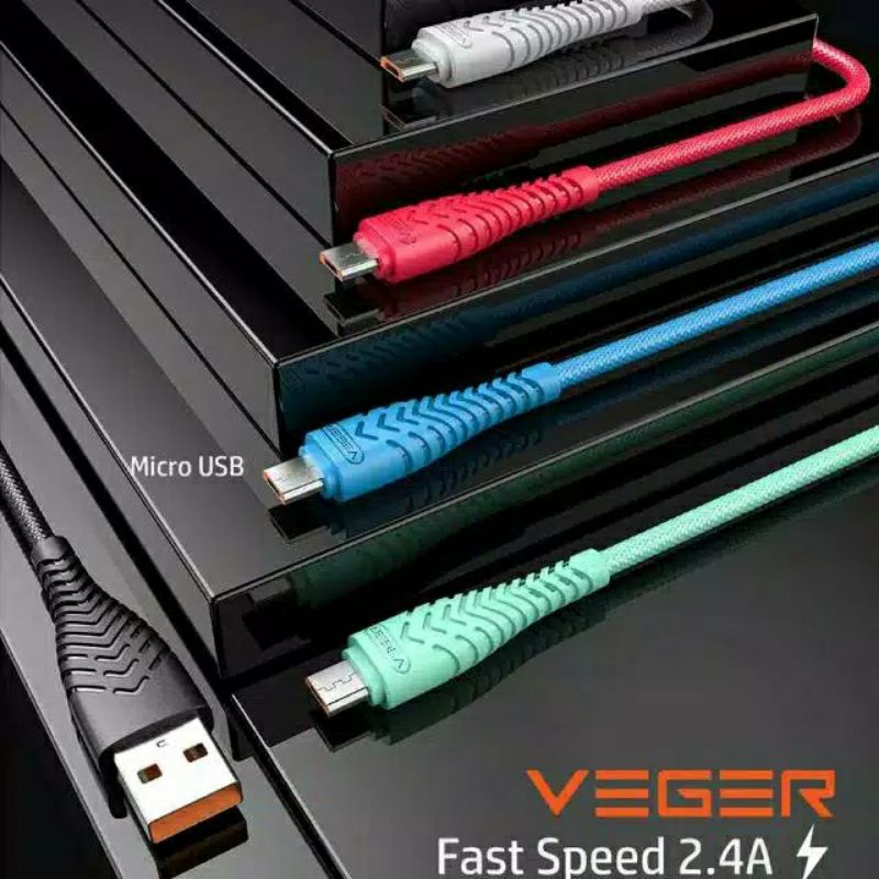 Kabel Data Veger V110 Mirco 2.4a QC 3.0 1 Pcs