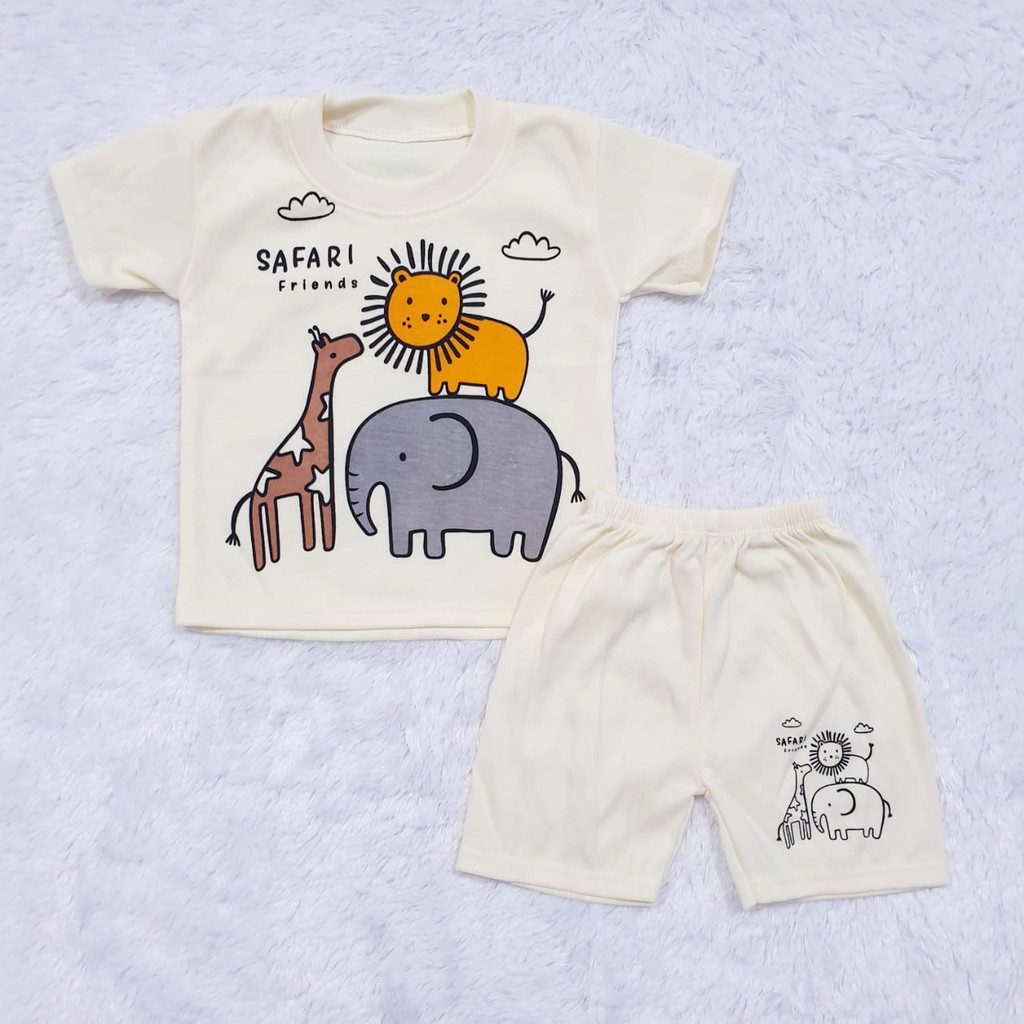 PIYAMA PENDEK SAFARI ANAK USIA 0-12 BULAN / CYAND CLOTHING / SET PAKAIAN BABY