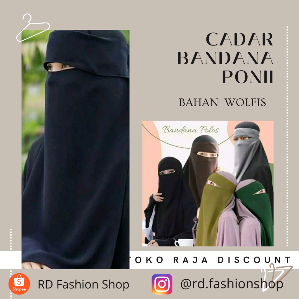 NIQOB-CADAR PONI BANDANA-CADAR  WOLFIS-CADAR MURAH