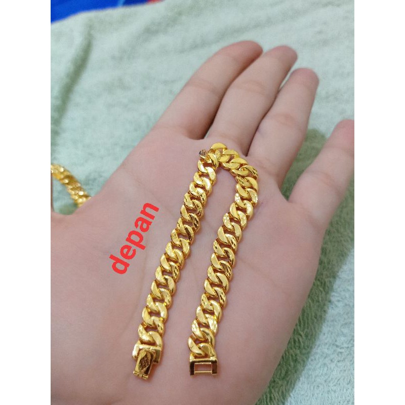 GELANG SISIK NAGA KOPONG UKIR SISIK PERAK 925 LAPIS MAS 24K