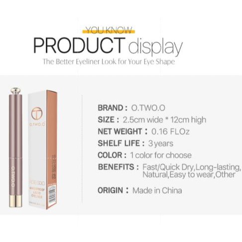 O.TWO.O Eyeliner Liquid Waterproof Long Lasting (A/B)