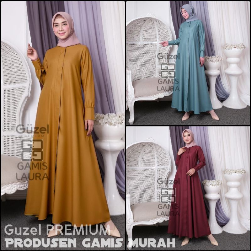 Gamis Polos Laura Guzel ORI Gamis Pesta Gamis Modern