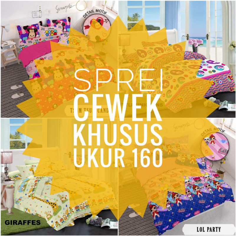 Sprei cewek Sprei home made karakter 160*200(2sarban+2sargul)