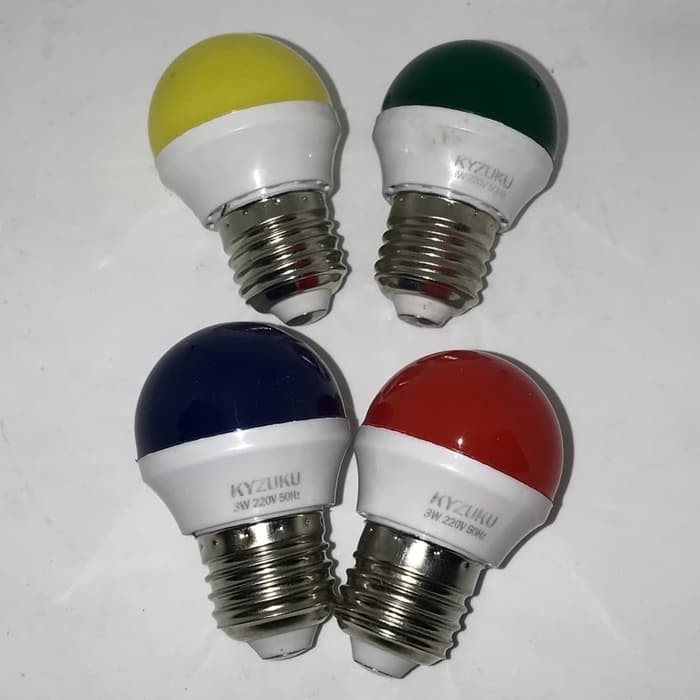 GUYS067 Lampu LED Warna 3Watt / Bohlam Warna - Kuning