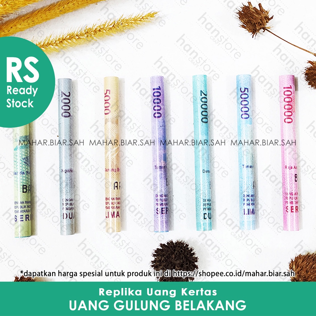 RS Origami Gulungan dari Replika Uang Kertas untuk mahar / Dekorasi / Mahar / Seserahan / Scrapbook