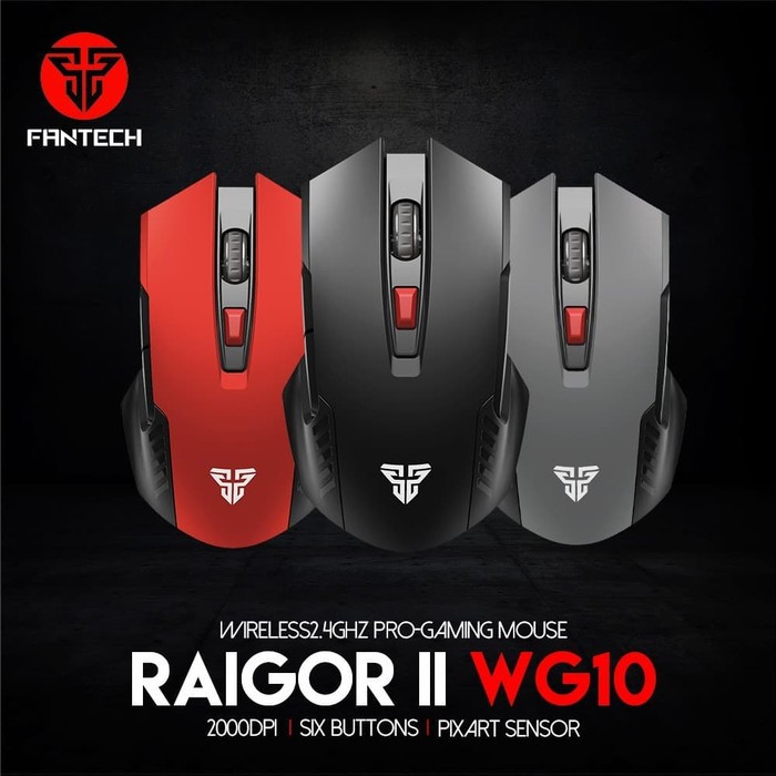 Mouse Fantech WG10 Raigor II Wireless - Gaming - Pixart Sensor - Resmi