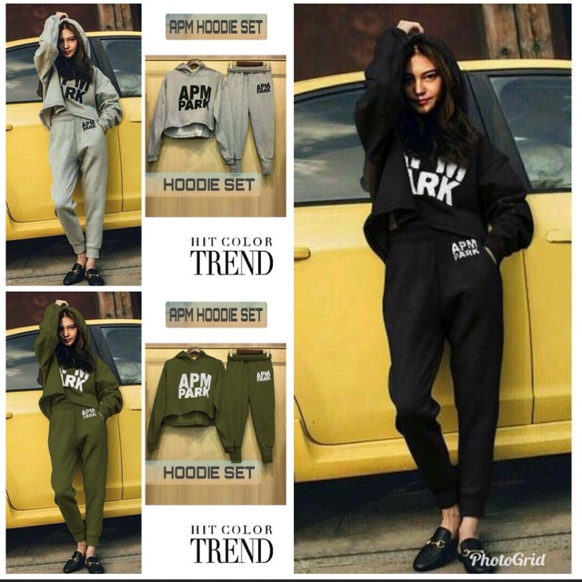 Ms Set APM / Stelan wanita hiphop / Stelan hoodie wanita