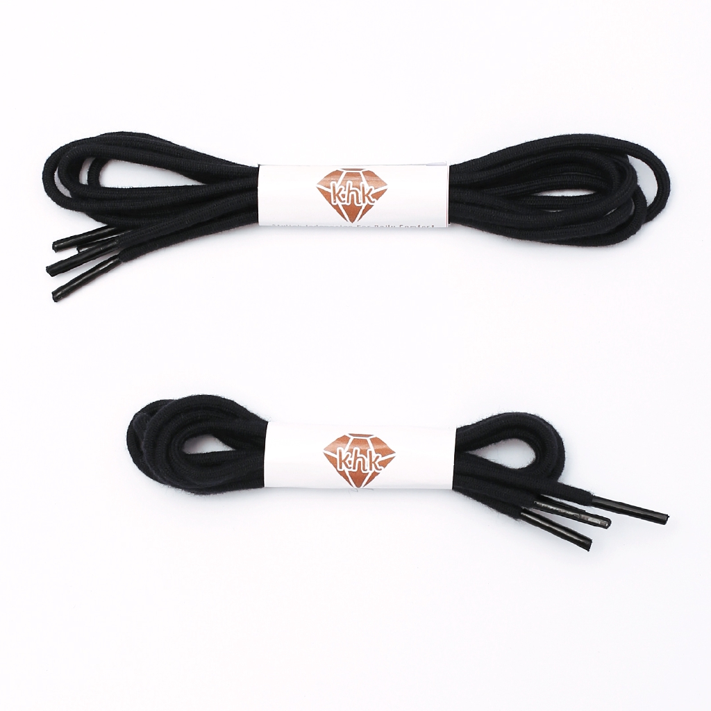 Khakikakiku Rounded Shoelaces Black