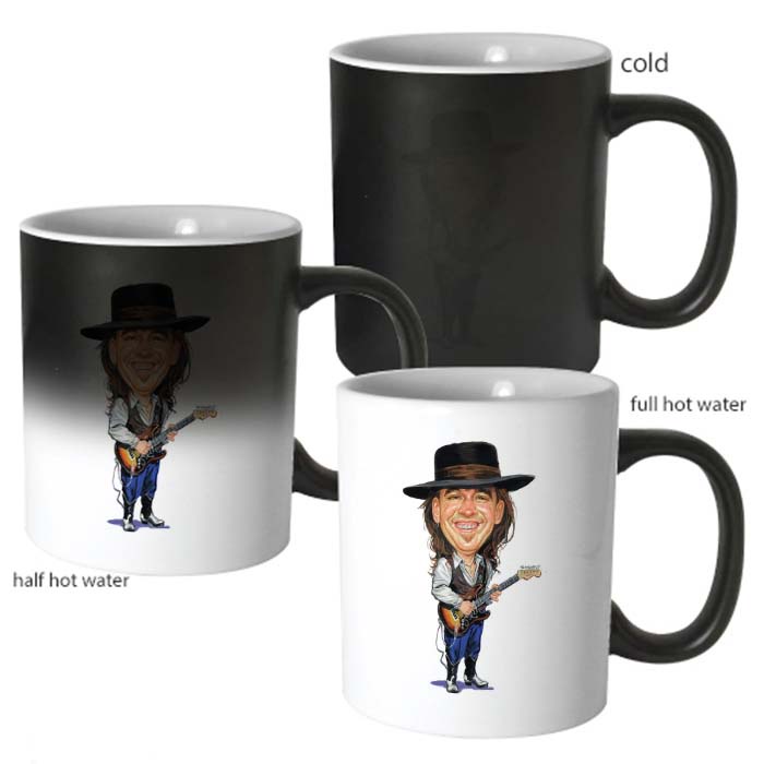 Mug Magic Karikatur Stevie Ray Vaughan  Gelas Berubah Warna