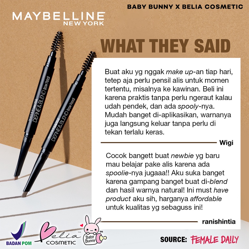 ❤ BELIA ❤ Maybelline Define &amp; Blend eyebrow (pensil alis mekanik) BPOM Ori 100%