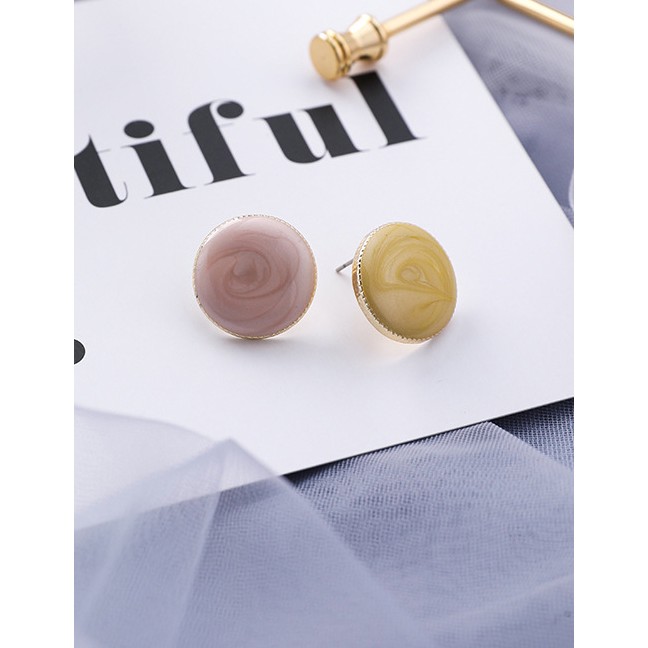 LRC Anting Tusuk Fashion Dot Geometric Contrast Color Matching Earrings F5486X