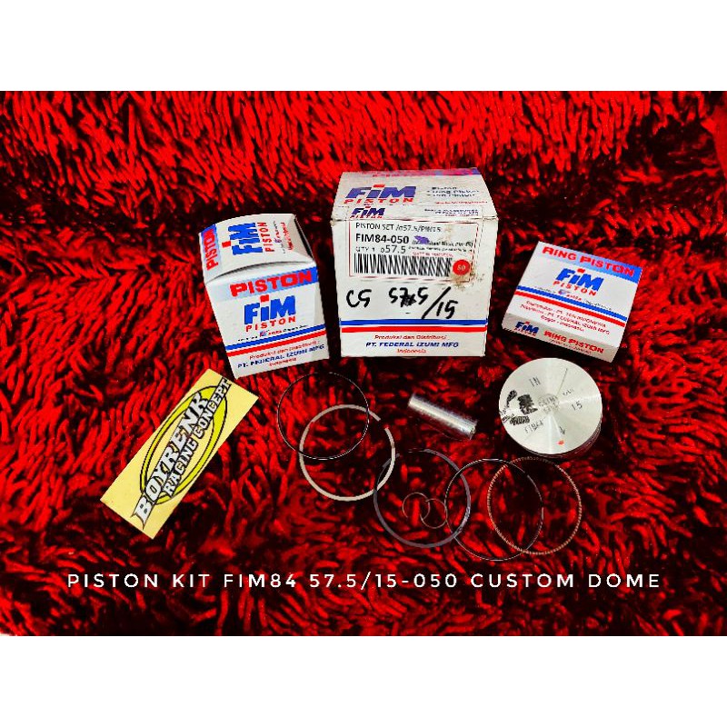 PISTON KIT FIM84 DIAMETER 57.5 PIN 15 CUSTOM DOME - BOYRENK RACING CONCEPT