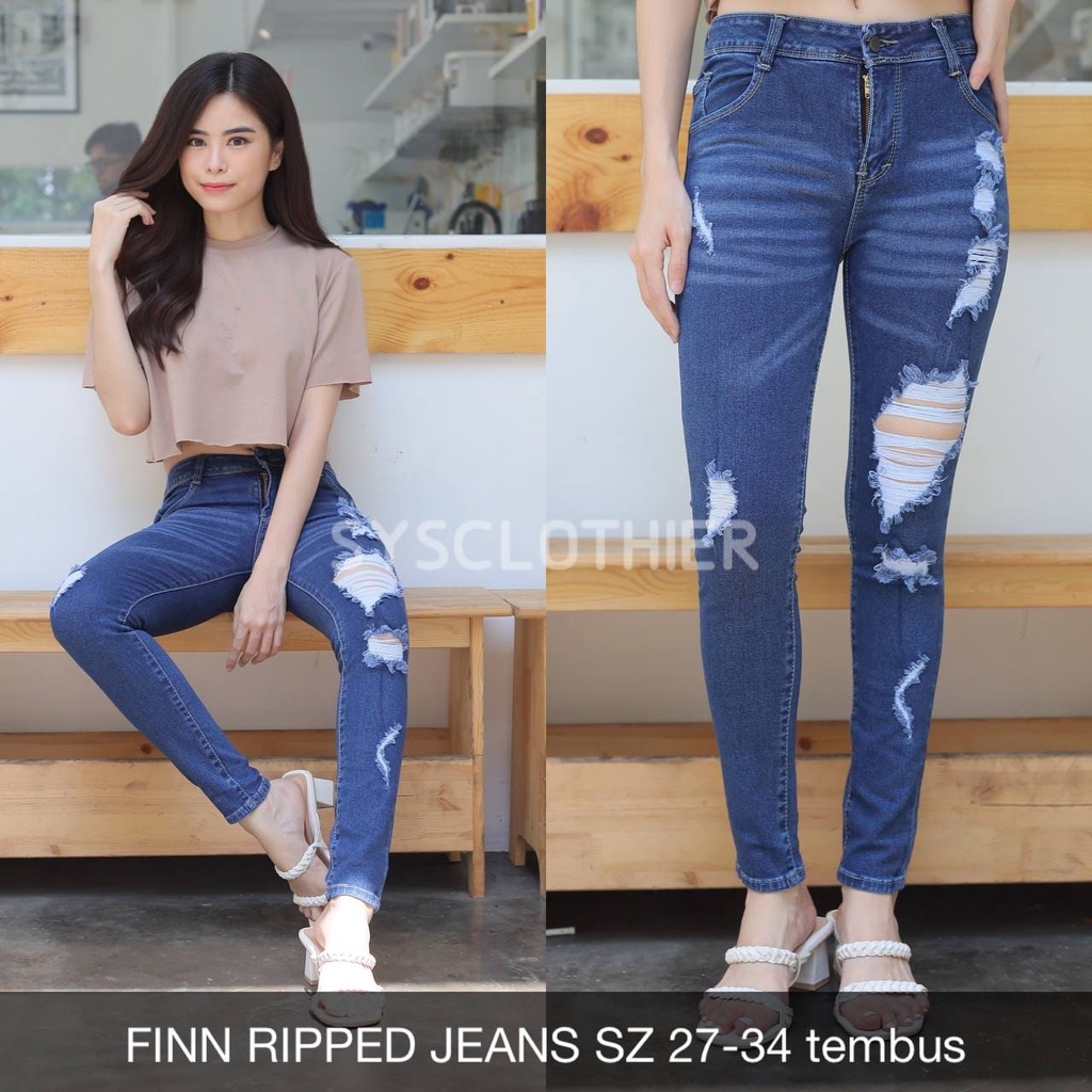 CELANA JEANS WANITA FINN RIPPED JEANS-SYSCLOTHIER