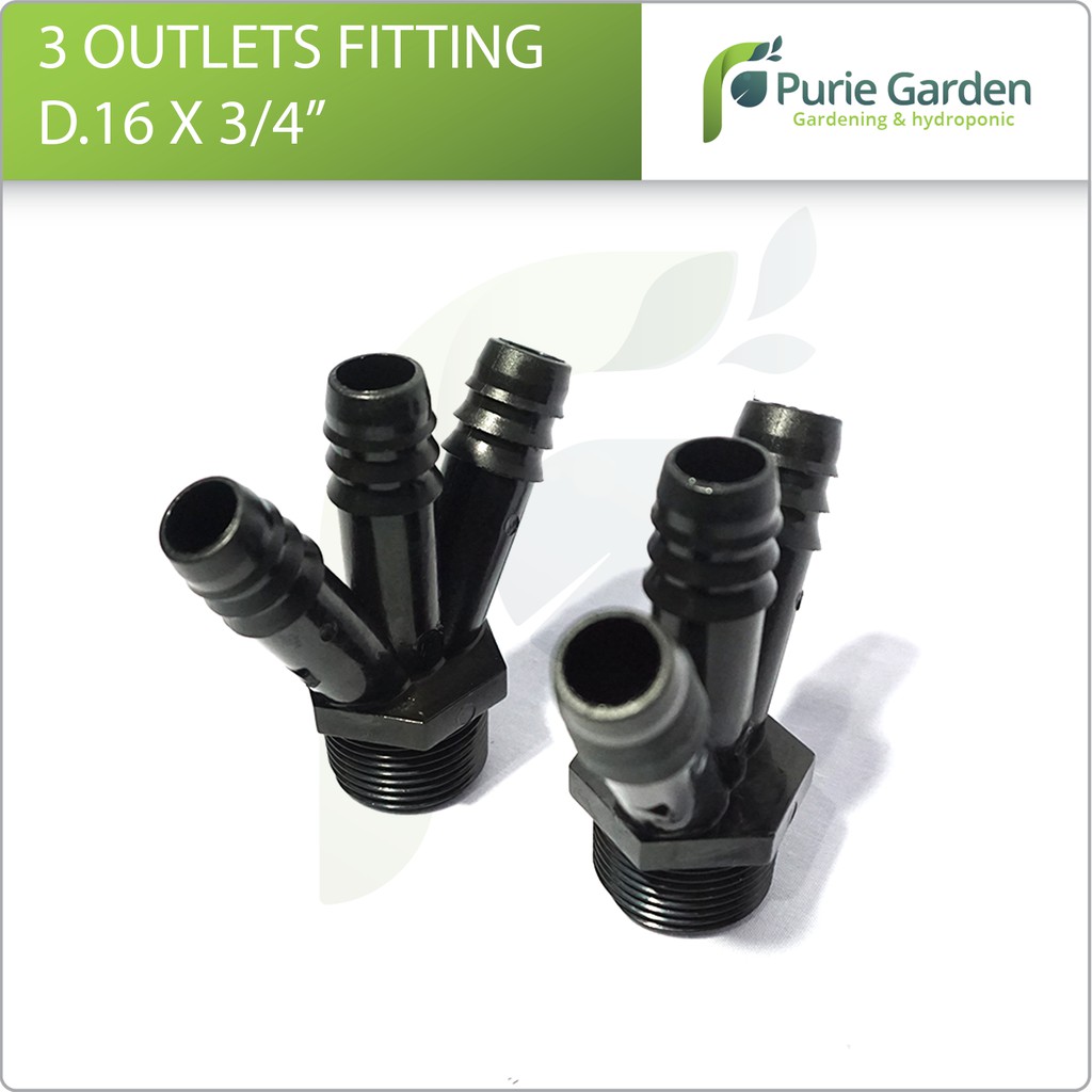 3 Outlets Fitting D. 16 x 3per4 Irritec