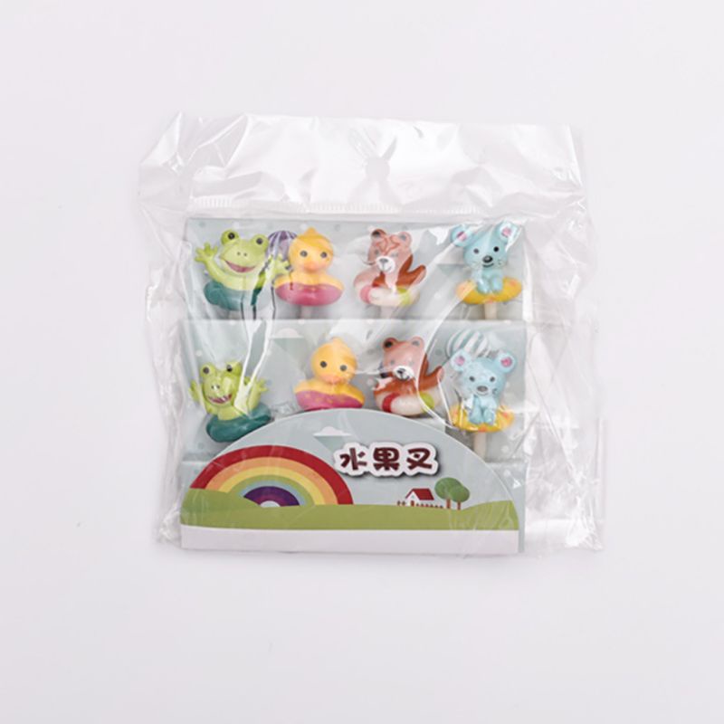 GARPU BUAH MINI TUSUKAN BENTO KARAKTER BENTO LUCU 10set GARPU MINI Fruit fork
