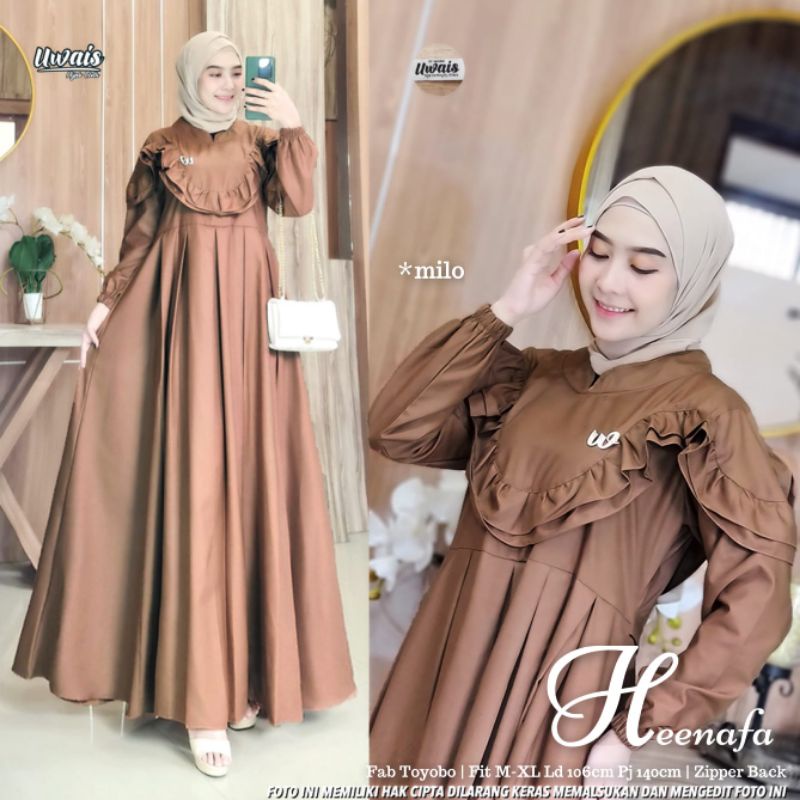 Heenafa Maxy Terbaru by Uwais || Gamis katun Toyobo | Gamis Polos | Gamis Cantik | Gamis Murah | Gam