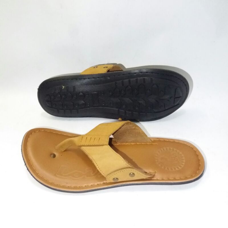 Sandal jepit pria sendal jepit lois pria bahan kulit sapi asli