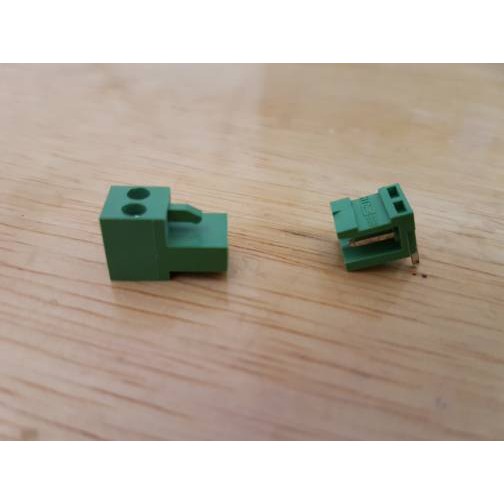 HT3.96mm 2p tekuk L terminal block 3.96mm connector 3.96 mm pair konektor green  2 pin right angle